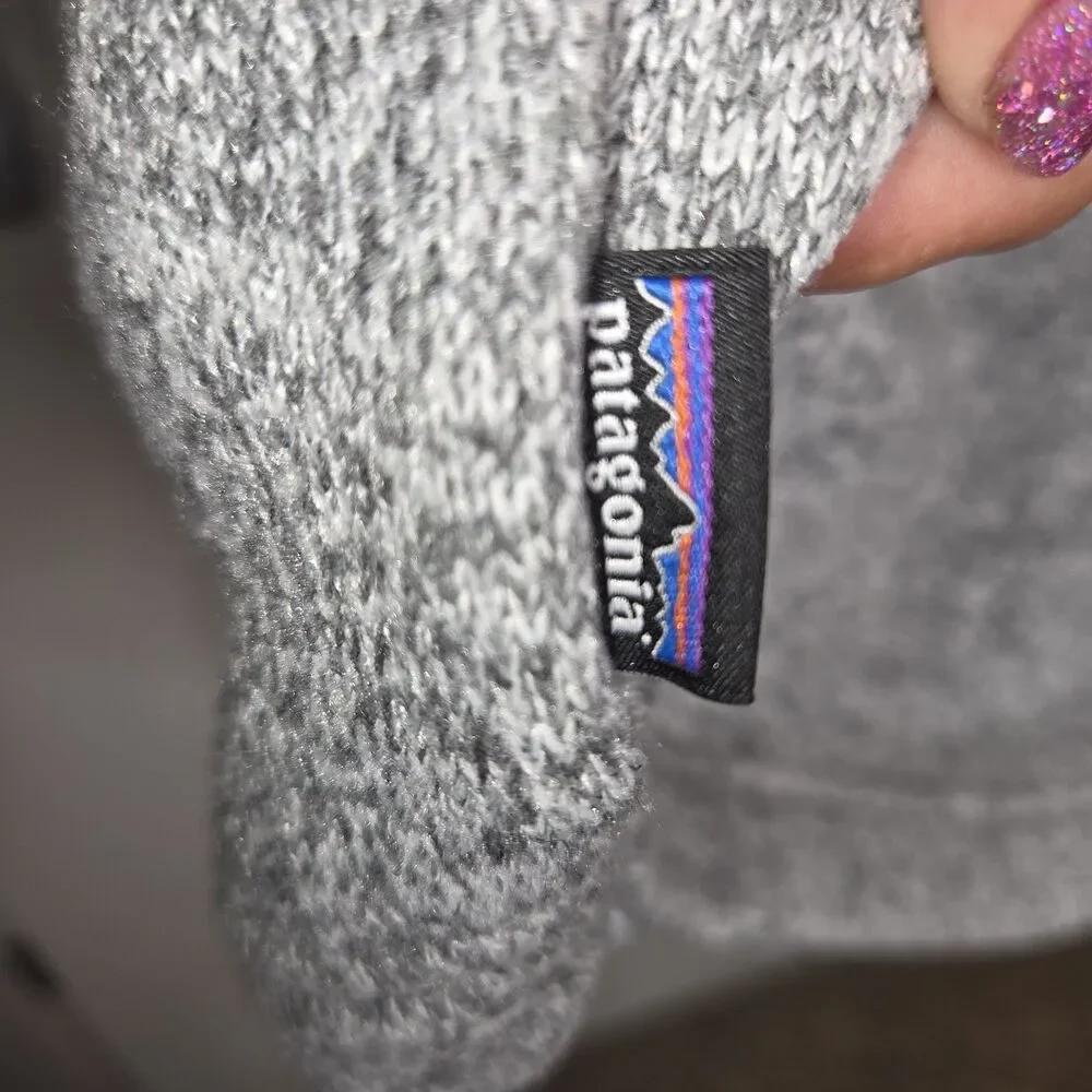 Patagonia Girls Better Sweater Coat Gray Button Front Jacket Size XL (14)